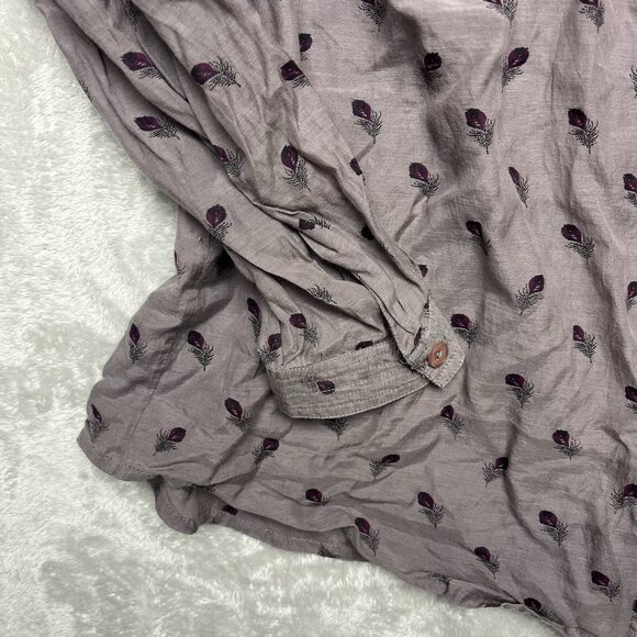 French Connection Womens Tunic Top Sz L, Artsy Flowy Long Sleeve Pop Over Purple - Picture 6 of 9